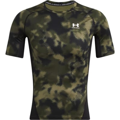 Under Armour Heatgear Printed Compressieshirt heren Groen dessin L