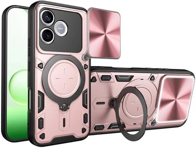 Hoesje geschikt voor HONOR 600 Lite - Phonesta CamLock Back Cover met Camera Slider - Roségoud