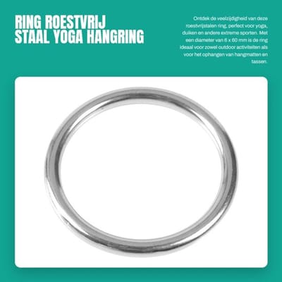 Ring 304 Roestvrij Staal - O-ring - Waterdicht - Corrosiebestendig - Voor Duiken - Voor Yoga en Outdoor Gebruik
