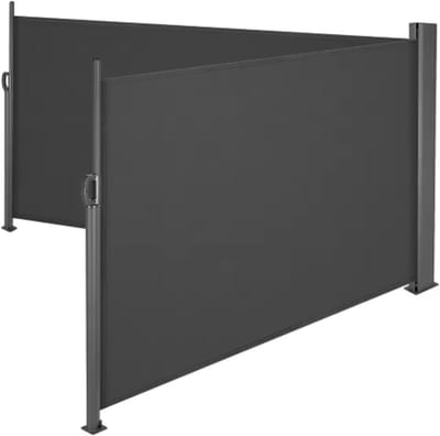 Zijluifel - Windscherm - Tuinschem - Zonnescherm - Intrekbaar - Voor Tuin, Buitenzwembad, Patio & Terras - Zwart - 6x1.6m
