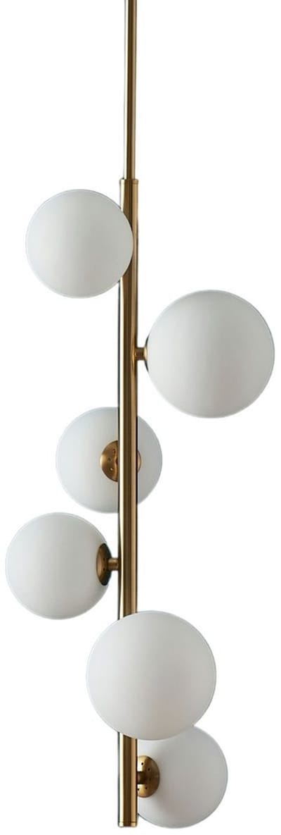 Kosilum - Marbella - Hanglamp - Wit en goud - Metaal en glas