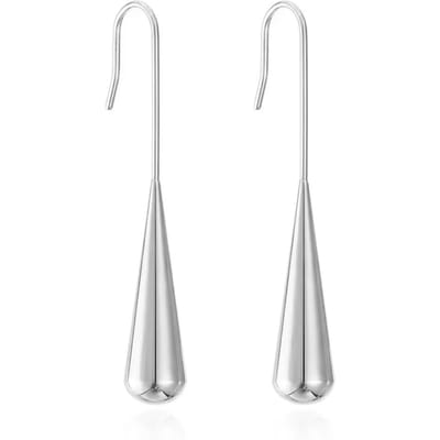 Hoge Kwaliteit Mode Nieuwe Lange Waterdruppel Oorbellen Voor Vrouwen Meisjes Roestvrij Staal Hangende Oor Sieraden Feest Bruiloft Cadeau zilver