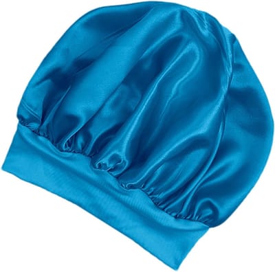 Satijnen Haarwikkel - Haarplopdoek - Beschermend Slapen - Vermindert Haarwrijving - 28x25 cm - Donkerblauw