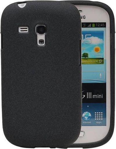 Zwart Zand TPU back case cover hoesje voor Samsung Galaxy S3 mini I8190