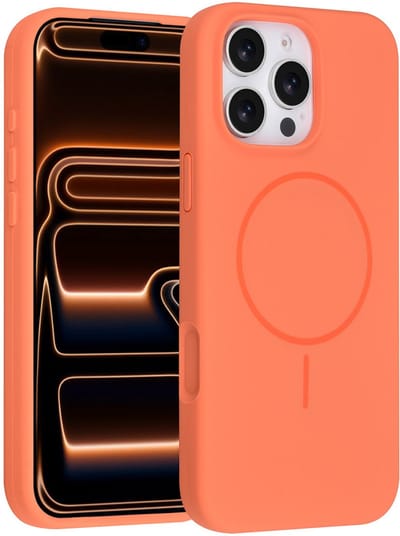 TUNIQ telefoonhoesje voor Apple iPhone 16 Pro Max - MagSafe siliconen backcover - Oranje