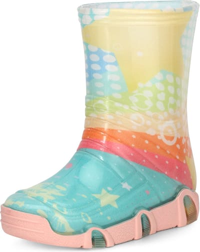 Ladeheid Kinder Regenlaarzen - Rubberen Anti-Slip Zool - PVC - LA-ZT-Szuwarek2020BW - Türkis Muster-31 - 25/26