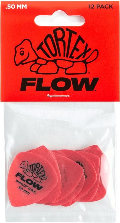 Jim Dunlop Tortex - Plectrums - Flow - 0,50 mm Rood - Player's Pack 12 Stuks