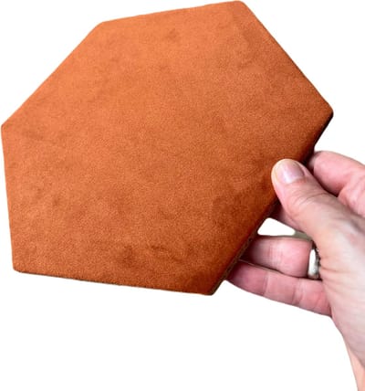 Prikbord | Kurk | Zeshoekig | 20 x 20 | Terra Bruin | velours stof |