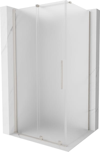 Mexen Velar schuifdouchecabine 90 x 75 , matglas, geborsteld nikkel - 871-090-075-31-97