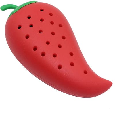 Kruidenfilter - Filter voor kruiden - Kruiden ei - Paprika vorm - Koken - Keukentool - Kook accessoire - Keukengadget - Herb infuser - Spice infuser - Herb strainer - Kitchen gadget - Cooking - Jonyx