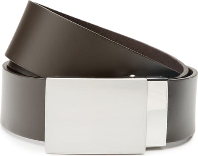 DTCH.FIT Leren riem Virgil met automatische plaatgesp sluiting - zonder gaatjes - Riem Donkerbruin - Inkortbaar - 3,5cm breed - 85cm - Totale lengte 100cm