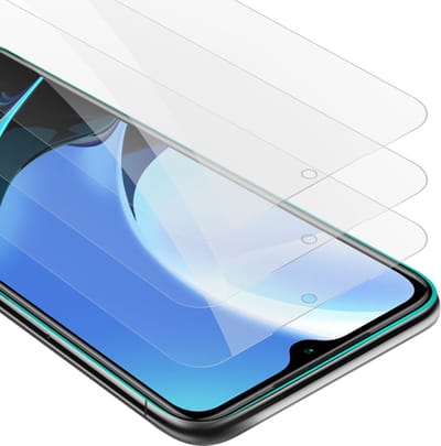 Cadorabo 3x Screenprotector geschikt voor Xiaomi RedMi 9T / POCO M3 - Beschermende Pantser Film in KRISTALHELDER - Getemperd (Tempered) Display beschermend glas in 9H hardheid met 3D Touch