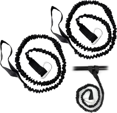 2 Stuks Kayak Peddelriem, 34-61 Inch Rekbare Peddelleash met Karabijnhaak voor Kano, Boot en Surfplank Vissen