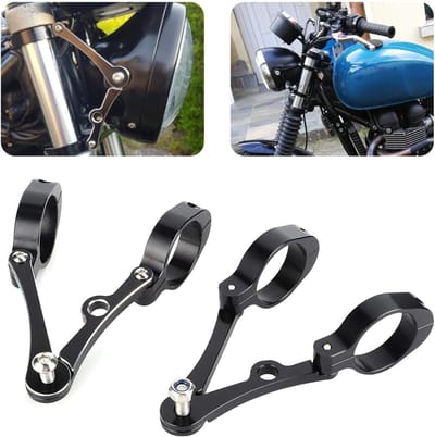 Verstelbare koplampbeugel voor motorfiets - Zilver, geschikt voor motoraccessoires en motoronderdelen