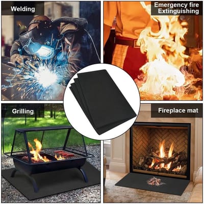 Candala Hittebeschermingsmat, brandvertragende lasdeken, hittebestendig materiaal tot 1000 °C, vuurvaste mat voor grill, kachel, lassen, loodgieters (60 x 45 cm)