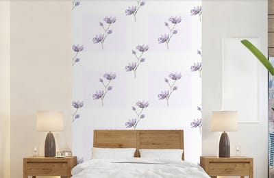 Behang - Fotobehang Bloemen - Paars - Lente - Patronen - Breedte 140 cm x hoogte 220 cm