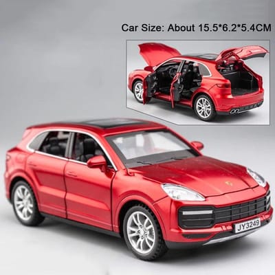 1:Modèle de Voiture Jouet Échelle 32 GT3-RS Cayenne Métal Moulé sous Pression Portes à Rappel Ouvertes Modèles de Voitures de Sport Jouets Ornements Hobby Cadeaux black