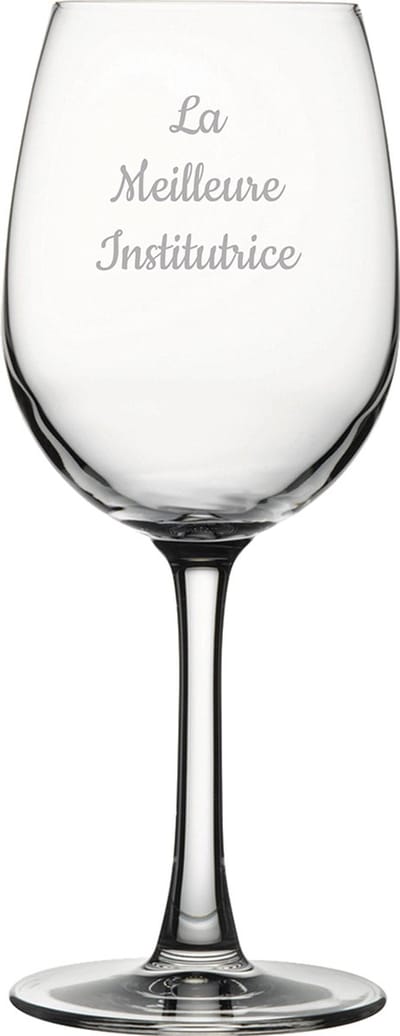 Witte wijnglas gegraveerd - 36cl - La Meilleure Institutrice
