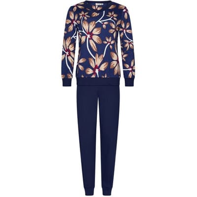 Pastunette Premium - Pyjama - Midnight Bloom - Katoen - Interlock - Donkerblauw - Maat 48