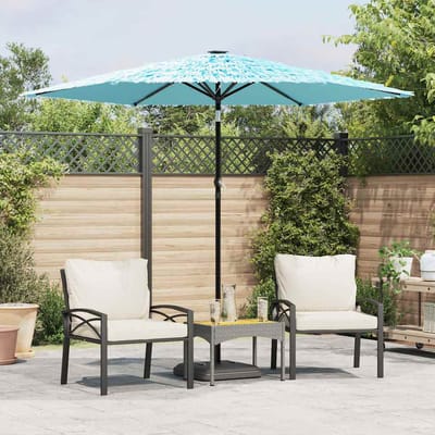 vidaXL - Parasol - met - stalen - paal - 268x268x226 - cm - blauw