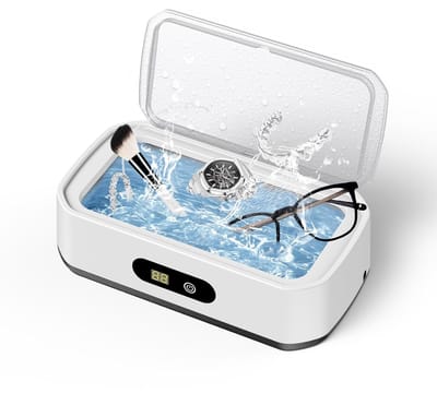 2026 Upgrade Ultrasoon Reiniger Grote Capaciteit 50kHz Met 5 Modes Timer Voor Bril Sieraden Kunstgebit 304 RVS Tank wasten Wit En Zwart