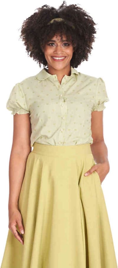 Banned - Heart On Her Sleeve Blouse - L - Groen