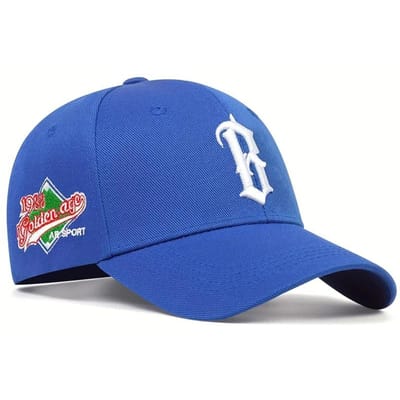 Unisex B Letter Borduur Baseballpetten Verstelbare Casual Petten Lente En Herfst Buiten Zonbescherming Pet blue