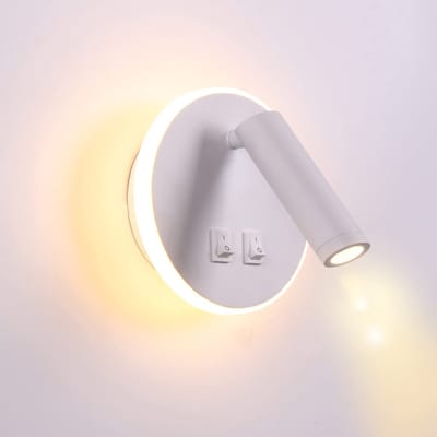 Ynkkvre – wandlamp – draaibare bedlamp met spot – leeslamp voor slaapkamer – 3000K warm wit – 3W + 9W