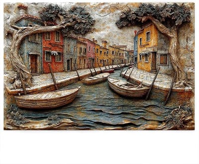 Houten Puzzel - Legpuzzel Volwassenen - Ontspannend Tijdverdrijf - Abstract Venetië Thema - 3000 Stukjes - Meerkleurig
