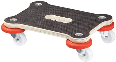 Transport dolly - Verhuisplatform - Zware lasten verplaatsen - Rubberen beschermers - 33 x 23 cm - Bruin/Rood
