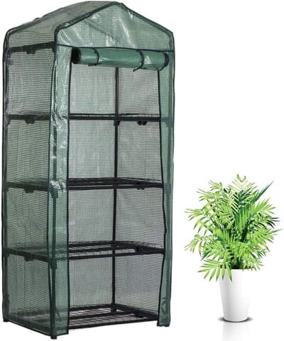 Famanu – Beschermhoes voor broeikas met afneembare afdekking, transparant, afmetingen 160 x 70 x 50 cm, waterdicht en ademend