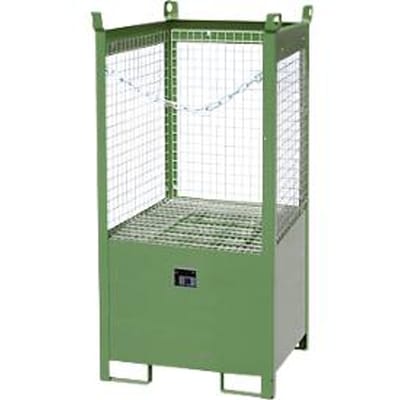 Stapelpallet voor vaten Bauer FSP-1 D, gaaswanden, capaciteit 1 x 200 l vat, groen