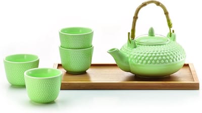 Chacult Tanaka Theeset - Mintgroen - 6 delig - Porselein - 500 ml