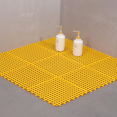 Tapis de Bain 30 X 30cm Antidérapant Assemblable Confortable Tapis de Bain Intérieur pour Salles de Bain Cuisines RésidencesJaune jaune