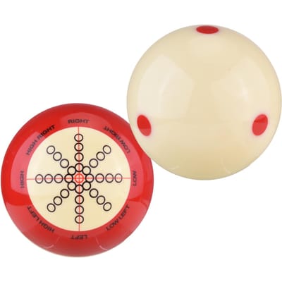 2 stuks Rood Wit Hars Biljart Training Keubal Pool Keubal Oefening Training Artefact 1 Rode Stip