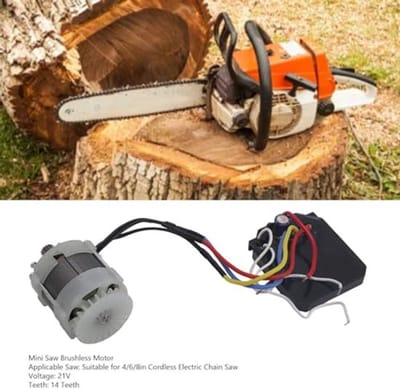 Krachtige 21V Borstelloze Elektromotor met 14 Tanden voor Accu Kettingzaag (4/6/8 Inch)