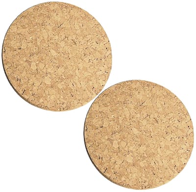 Rayher Hobby schijf - 2x - 20 cm x 1,5 cm - kurk - nonderzetter - knutsel materiaal - onderzetter