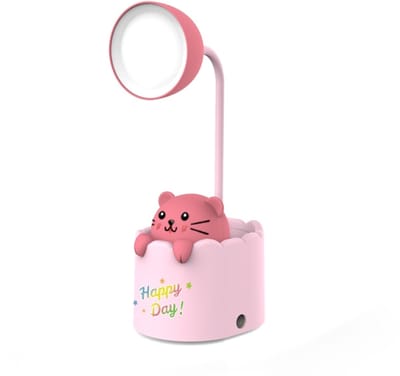 Dailyiled - kinder nachtlamp - cartoon - 2 standen - puntenslijper - kat - roze