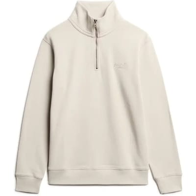 Superdry - Essential sweatshirt met logo en halve rits - Heren - Truien