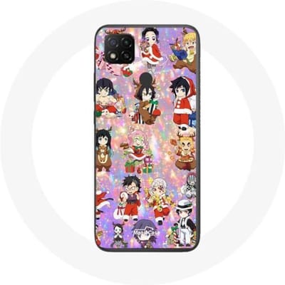Coque pour Xiaomi Redmi 9C Demon slayer merry christmas affiche le cadeau de noël