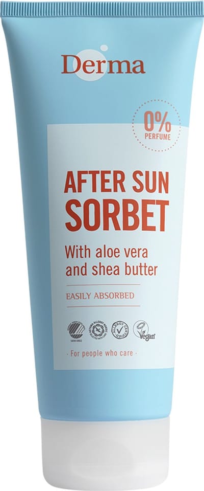 Derma After Sun Sorbet 6 x 200 ml - Snelle Absorptie - Met Aloe Vera Shea Butter en Amandelolie - AllergyCertified - Parfumvrij