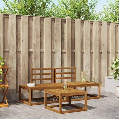 vidaXL - Buiten - bank - set - 3 - st - Naturel - Massief - Acacia - Hout