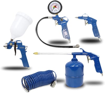 Luchtgereedschapsset - Pneumatisch gereedschap - Klussen en onderhoud - 5-delige complete set - 50 x 40 x 35 cm