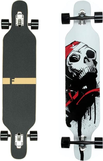 Longboard - Camber Board - Cruisen en Slides - Esdoornhout Constructie - 106 cm Lang - Multi Color