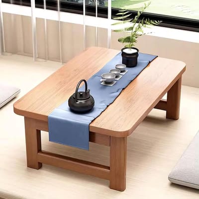 Opvouwbare Eettafel - Lage Chabudai Tafel - Kleine Ruimtes - Veelzijdig Gebruik - 80x40x30 cm - Primair