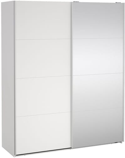 Bergamo schuifdeurkast 2 deuren 180x220cm wit.