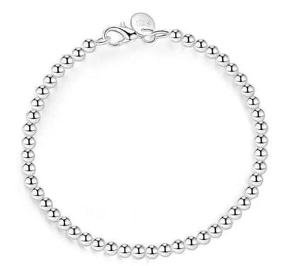 Jomide Armband zilverkleurig kralen - 20 cm - Dames