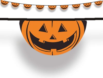 Fiestas Guirca Halloween/horror thema feestslinger - pompoenen - pvc - 550 cm - feestversiering vlaggenlijn