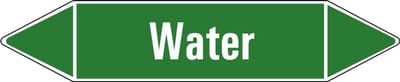 Water leidingmarkering op vel 126 x 26 mm - 5 per vel