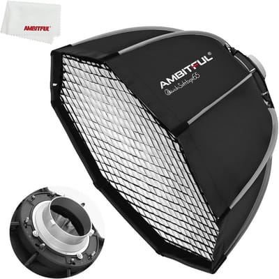 Draagbare Snelle Installatie Achthoekige Softbox met Honingraat Rooster voor Studio Flitser